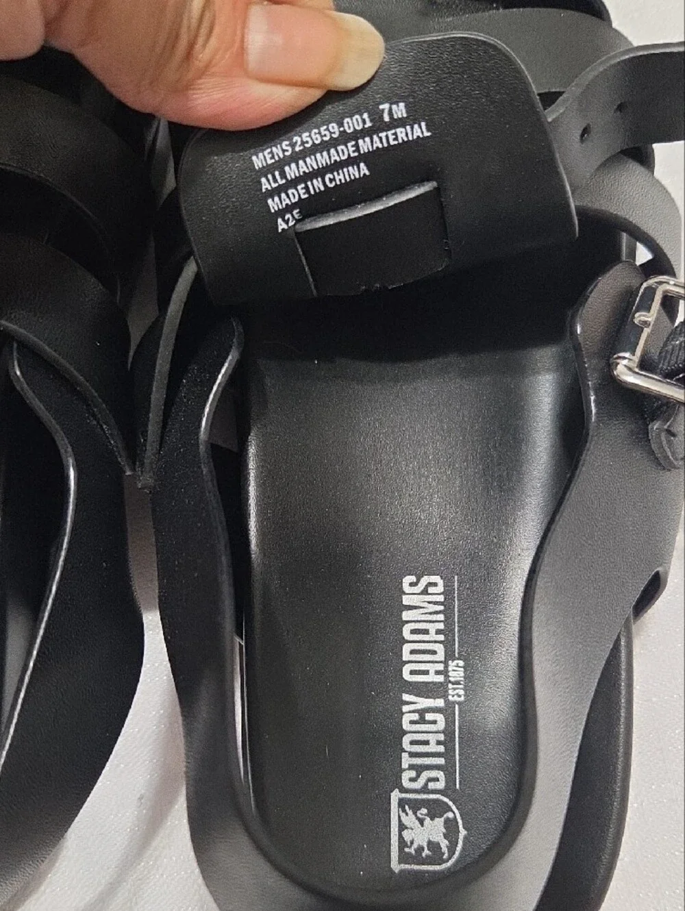 Stacy Adams Black Woven Leather Fisherman Sandals